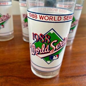 Vintage 1988 LA Dodgers World Series Glasses